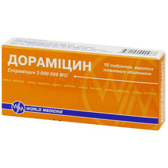 Дораміцин таблетки 3000000 МО №10